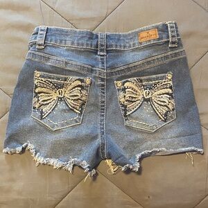 GLO Jeans Blue Jean Shorts with Butterfly Design